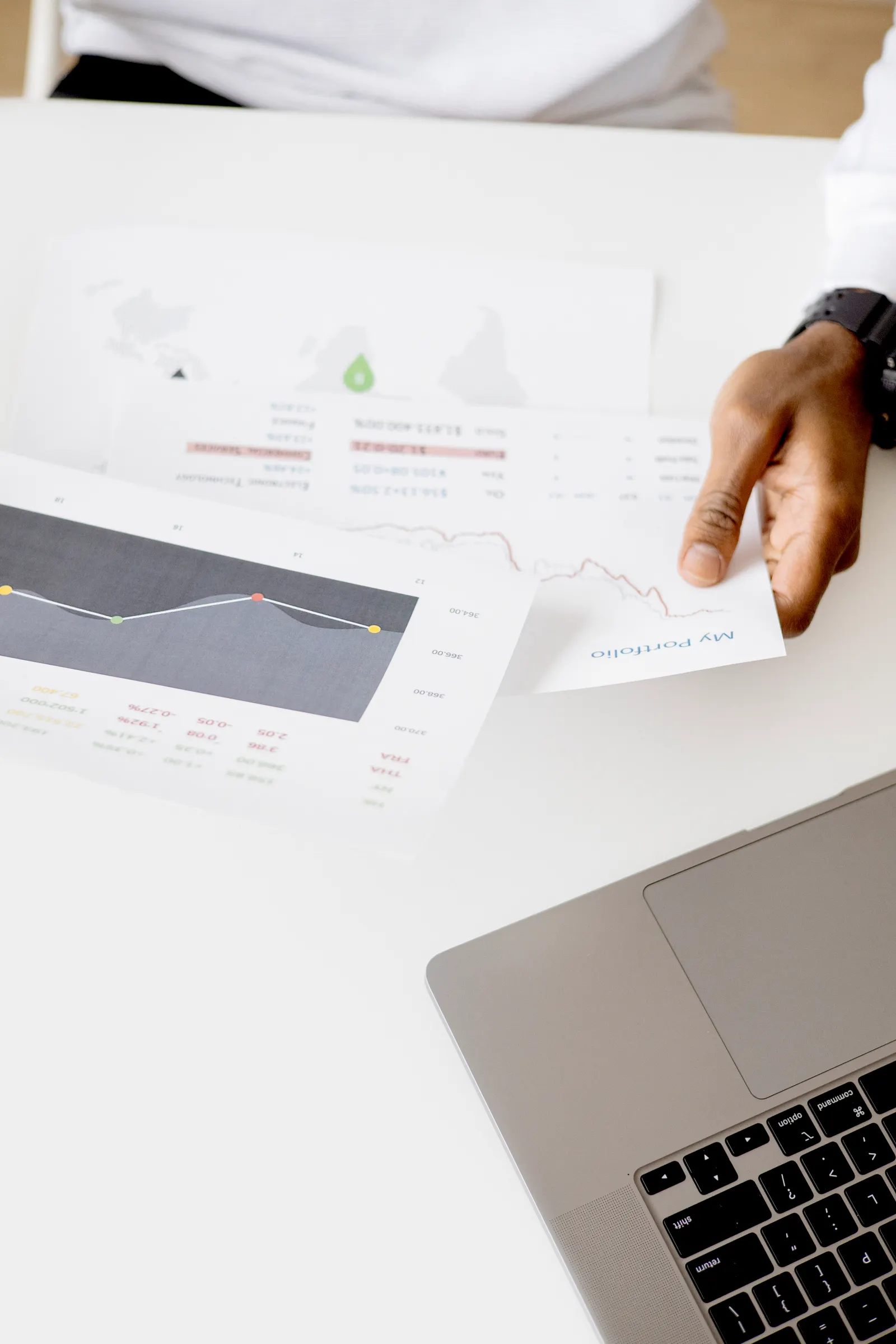 Reviewing charts and reports to analyse trends (illustrative)